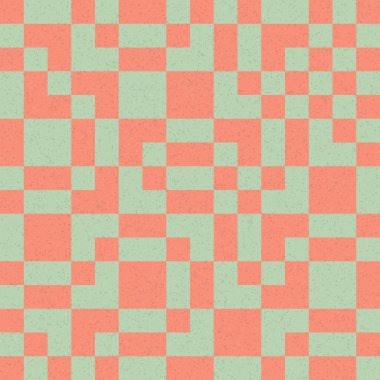 Soyut renk geometrik mozaik desen üretici hesaplama sanatı illüstrasyonu, fayans renk parçalarının taklit edilmesi