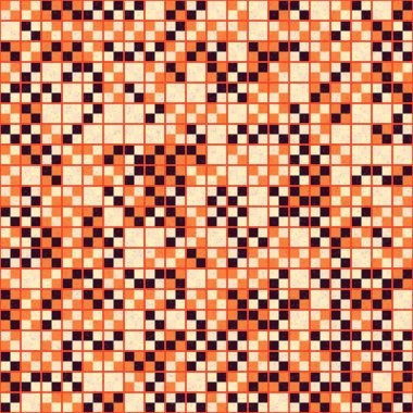 Soyut renk geometrik mozaik desen üretici hesaplama sanatı illüstrasyonu, fayans renk parçalarının taklit edilmesi