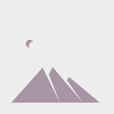 Geometrik Dağlar, siluet manzara, vektör illüstrasyonu 