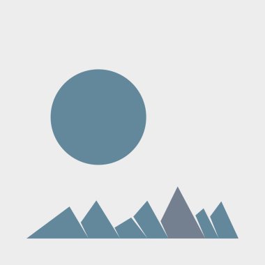 Geometrik Dağlar siluet manzara resmi