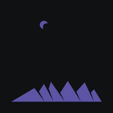 Geometrik Dağlar, siluet manzara, vektör illüstrasyonu 