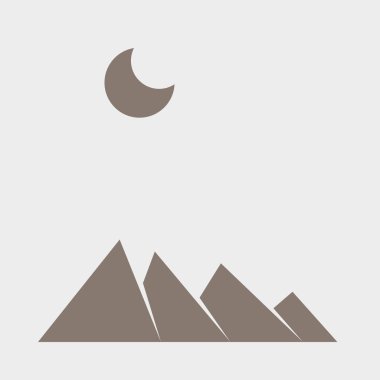 Geometrik Dağlar siluet manzara resmi 