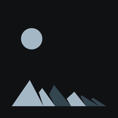 Geometrik Dağlar siluet manzara resmi