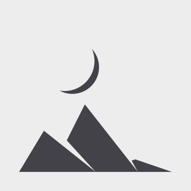 Geometrik Dağlar, siluet manzara, vektör illüstrasyonu 