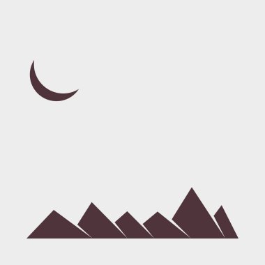 Geometrik Dağlar, siluet manzara, vektör illüstrasyonu 