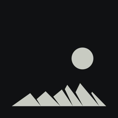 Geometrik Dağlar, siluet manzara, vektör illüstrasyonu 