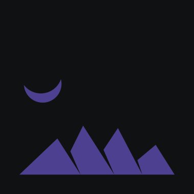 Geometrik Dağlar, siluet manzara, vektör illüstrasyonu 