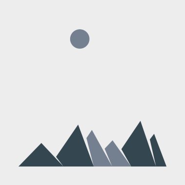 Geometrik Dağlar, siluet manzara, vektör illüstrasyonu 