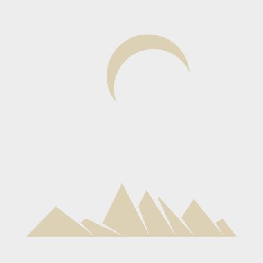 Geometrik Dağlar, siluet manzara, vektör illüstrasyonu 