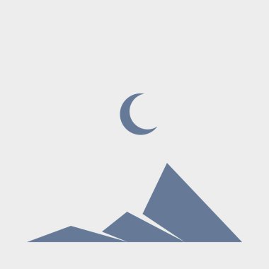 Geometrik Dağlar siluet manzara resmi 