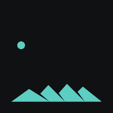 Geometrik Dağlar siluet manzara resmi 