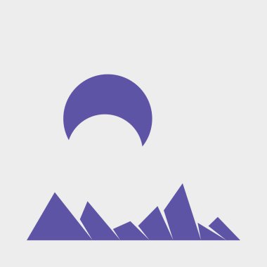 Geometrik Dağlar, siluet manzara, vektör illüstrasyonu 