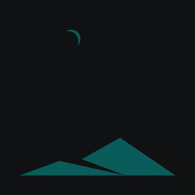 Geometrik Dağlar, siluet manzara, vektör illüstrasyonu 