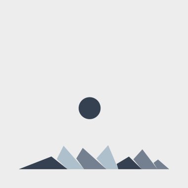 Geometrik dağlar siluet, manzara çizimi