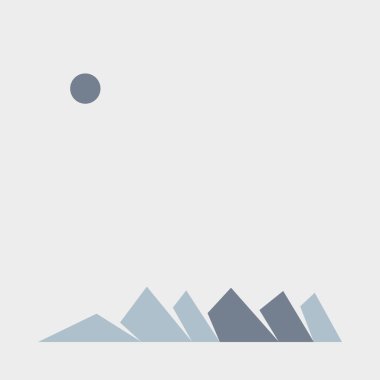 Geometrik dağlar siluet, manzara çizimi