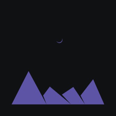 Geometrik dağlar siluet, manzara çizimi