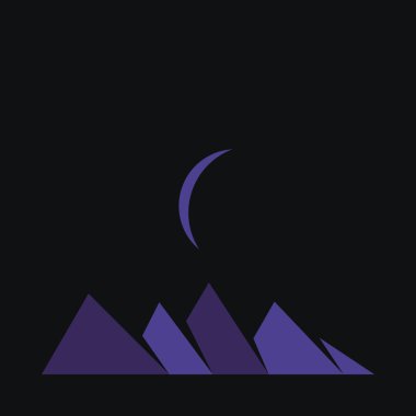 Geometrik Dağlar, siluet manzara, vektör illüstrasyonu 