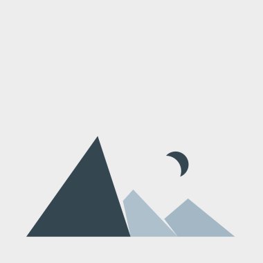 Geometrik Dağlar, siluet manzara, vektör illüstrasyonu 