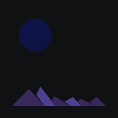 Geometrik Dağlar siluet manzara resmi