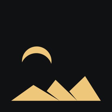 Geometrik Dağlar, siluet manzara, vektör illüstrasyonu 