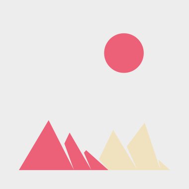 Geometrik Dağlar siluet manzara resmi