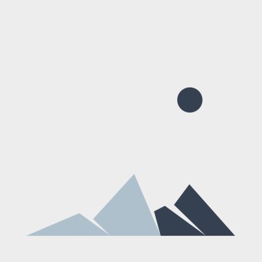 Geometrik dağlar siluet, manzara çizimi