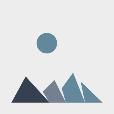 Geometrik Dağlar, siluet manzara, vektör illüstrasyonu 