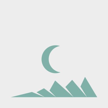 Geometrik Dağlar, siluet manzara, vektör illüstrasyonu 