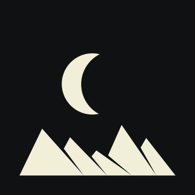 Geometrik Dağlar siluet manzara resmi 