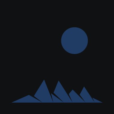 Geometrik Dağlar, siluet manzara, vektör illüstrasyonu 