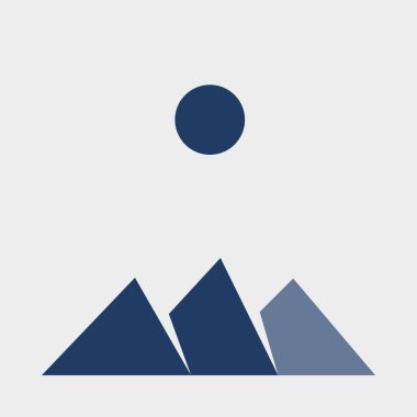 Geometrik Dağlar siluet manzara resmi 