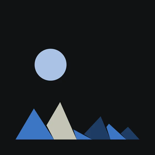 Montagne Geometriche Silhouette Paesaggio Illustrazione Vettoriale — Vettoriale Stock