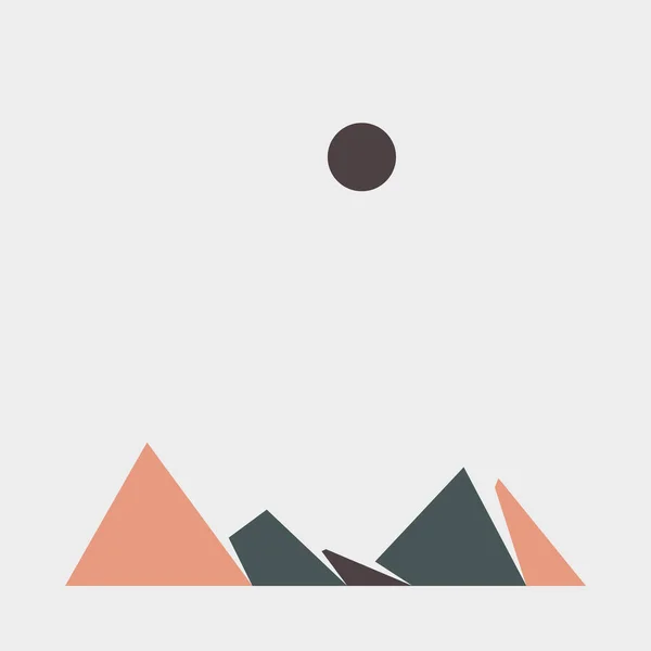 Geometrik Dağlar Siluet Manzara Resmi — Stok Vektör