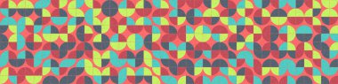 Soyut renk geometrik mozaik desen üretici hesaplama sanatı illüstrasyonu, fayans renk parçalarının taklit edilmesi