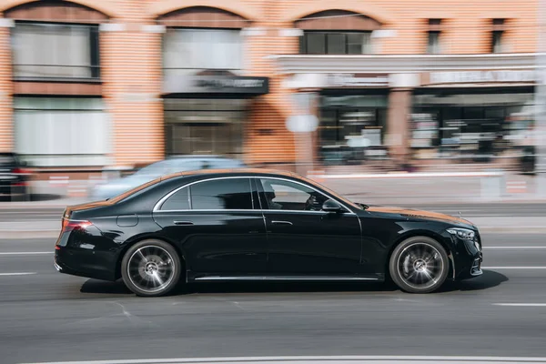 Ucrania Kiev Julio 2021 Automóvil Mercedes Benz Class Negro Movimiento — Foto de Stock