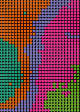 Arkaplanda soyut Renkli Pikseller, vektör çizimi