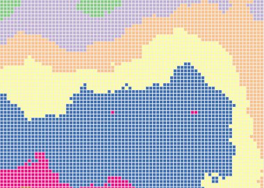 Pikselli soyut renkli hesaplama üretken sanat arkaplanı