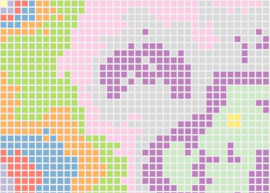 Pikselli soyut renkli hesaplama üretken sanat arkaplanı