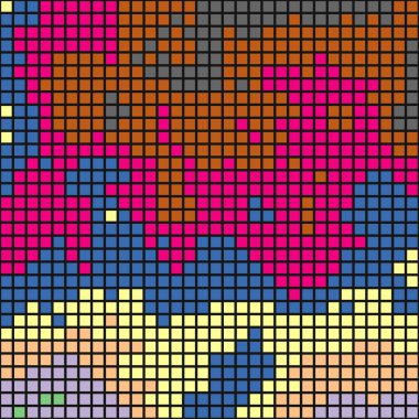 Soyut renk geometrik küpleri kalıplı üretici hesaplama sanatı çizimi, dijital piksel biçimi, renk geometrik parçalı dikişsiz şablon vektörü