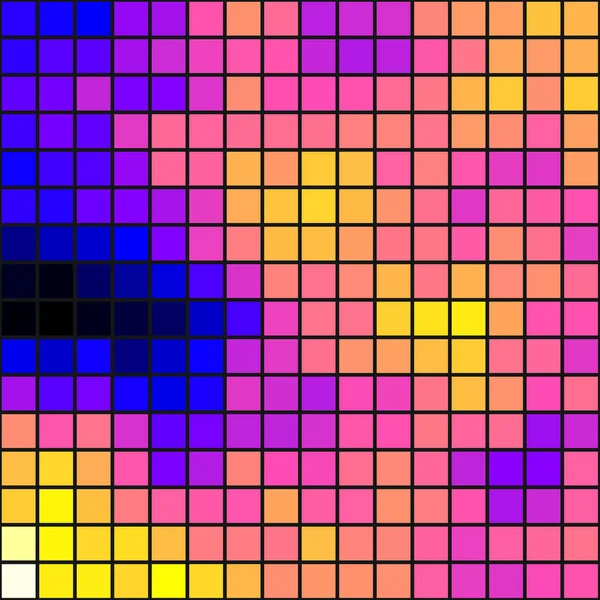 抽象色幾何学キューブパターン生成計算アートイラスト デジタルピクセルスタイル 色幾何学的な作品とシームレスなパターンベクトル — ストックベクタ