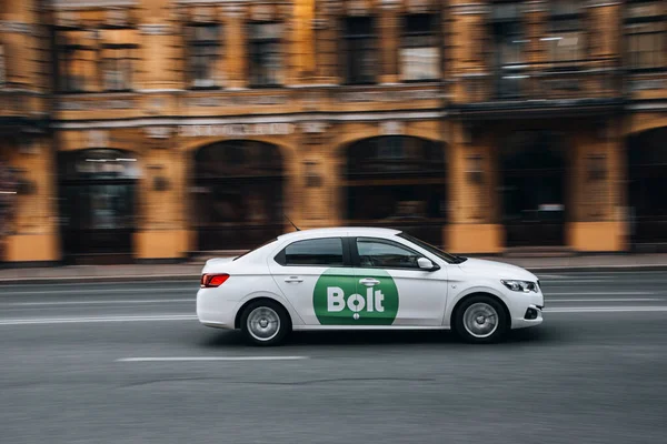 Ukraine Kyiv June 2021 White Lifan Murman Taxi Bolt Car — Stock Photo, Image