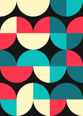 Soyut renk geometrik mozaik desen üretken hesaplama sanatı çizimi, fayans rengi parçalarının taklidi