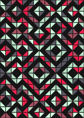 Soyut Geometrik Desen, hesaplama sanatı çizimi 