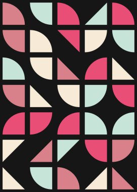 Soyut renk geometrik mozaik desen üretken hesaplama sanatı çizimi, fayans rengi parçalarının taklidi