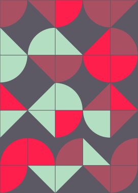 Soyut renk geometrik mozaik desen üretken hesaplama sanatı çizimi, fayans rengi parçalarının taklidi