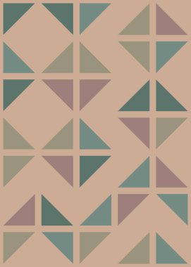 Soyut renk geometrik mozaik desen üretken hesaplama sanatı çizimi, fayans rengi parçalarının taklidi