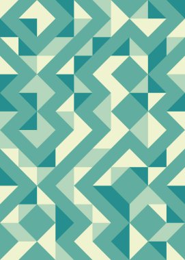 Soyut renk geometrik mozaik desen üretken hesaplama sanatı çizimi, fayans rengi parçalarının taklidi