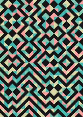 Soyut Geometrik Desen üretken hesaplama sanatı çizimi 