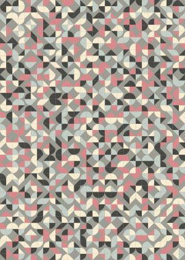 Soyut renk geometrik mozaik desen üretken hesaplama sanatı çizimi, fayans rengi parçalarının taklidi