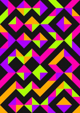 Soyut Geometrik Desen, hesaplama sanatı çizimi 